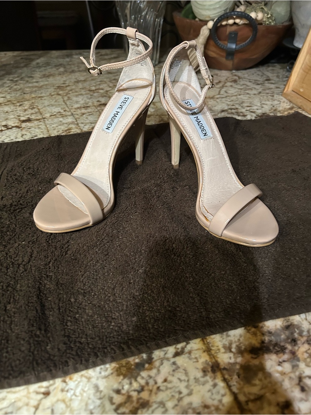 Steve Madden STECY Blush/Nude Ankle-Strap Stiletto Sandals 6M BRAND NEW